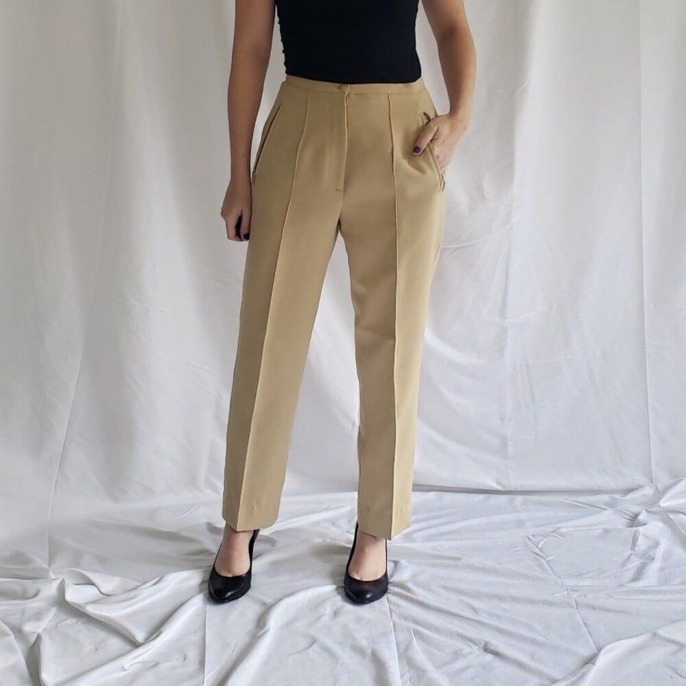 90s Tan Pleated Trousers